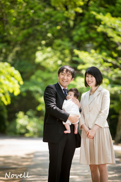 阿智神社での両親とお子様